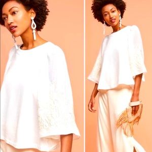 Anthropologie Eri + Ali embroidered poncho top